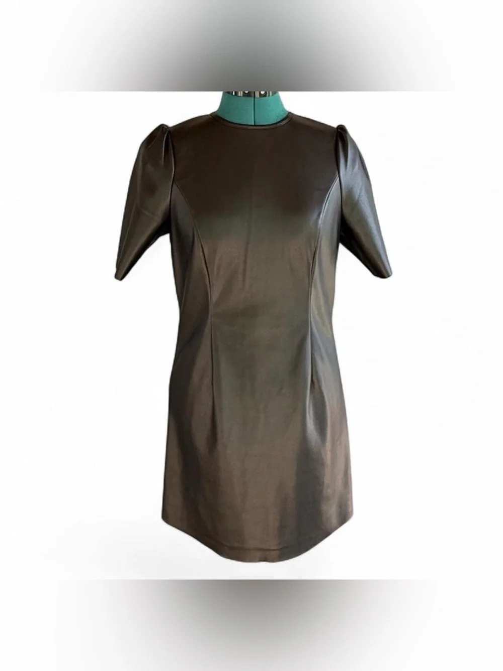 Noisy May Black Faux Leather Mini Dress - Picture 1 of 7